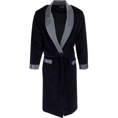 Ambassador Satin Bademantel - Blau